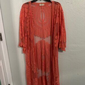Style Apparel Coral Kimono